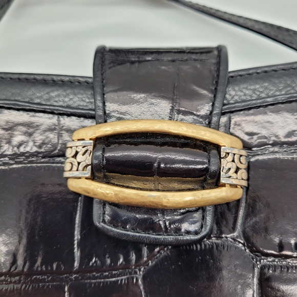 BRIGHTON | Sensation croc embossed leather clutch wallet with shoulder strap - Picture 2 of 15